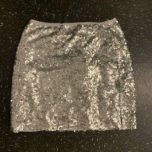 J.Crew Silver Sequin Mini Skirt
